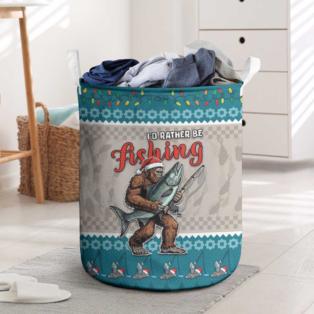 Bigfoot Fishing Christmas Laundry Basket Funny Style - Wonder Print Shop