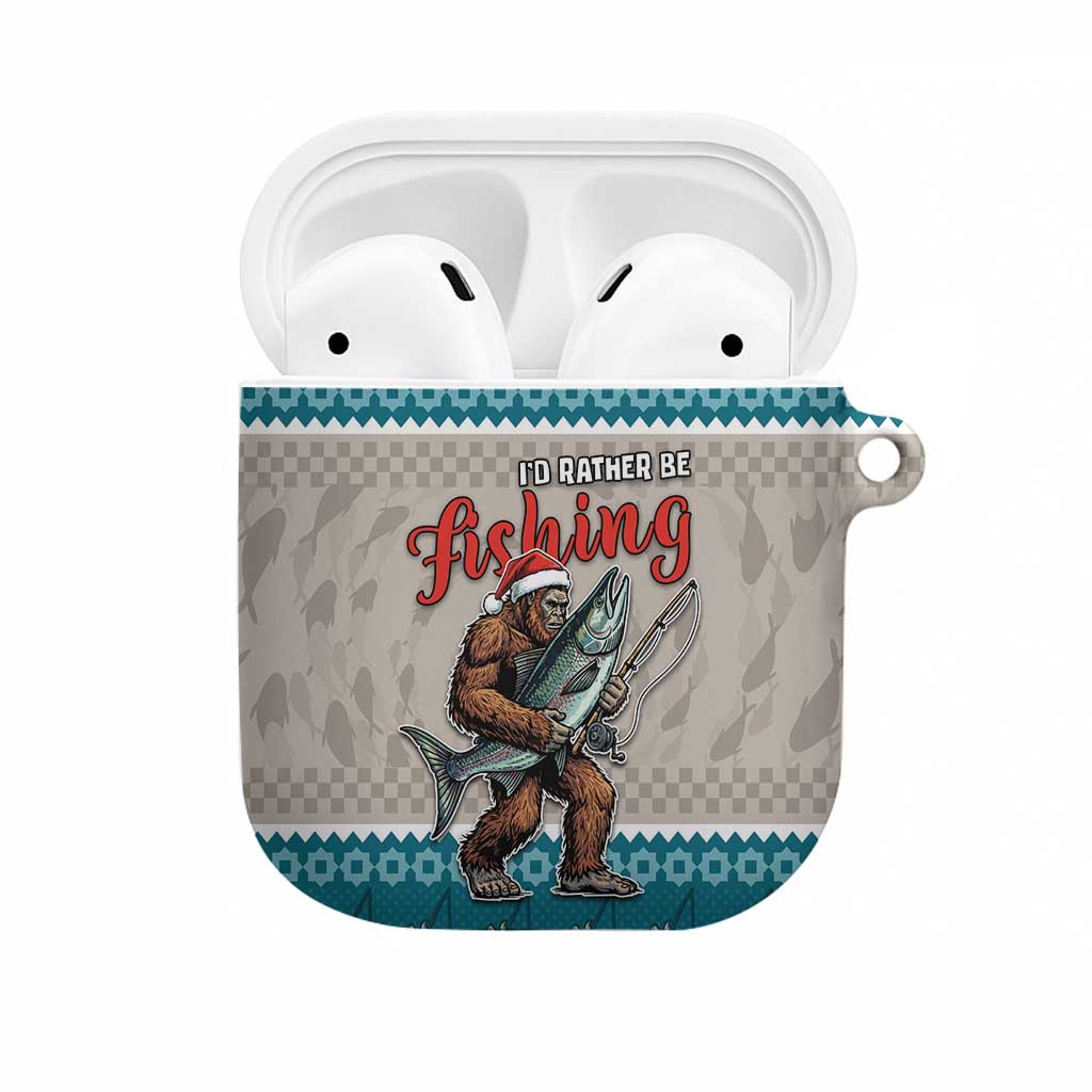 Bigfoot Fishing Christmas AirPods Case Funny Style - Wonder Print Shop