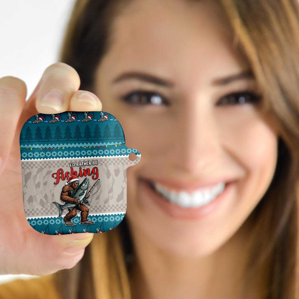 Bigfoot Fishing Christmas AirPods Case Funny Style - Wonder Print Shop