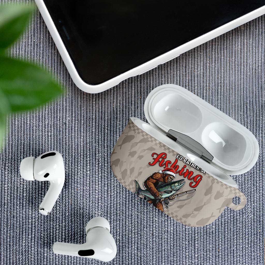 Bigfoot Fishing Christmas AirPods Case Funny Style - Wonder Print Shop