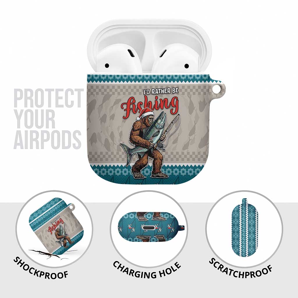 Bigfoot Fishing Christmas AirPods Case Funny Style - Wonder Print Shop