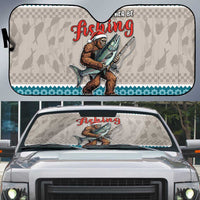 Bigfoot Fishing Christmas Auto Sun Shade Funny Style - Wonder Print Shop