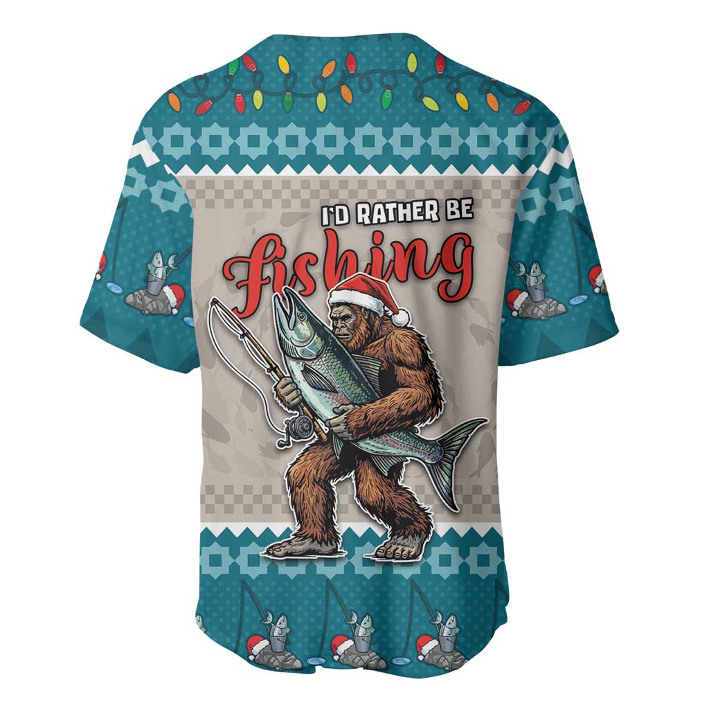 Bigfoot Fishing Christmas Baseball Jersey Funny Style - Wonder Print Shop