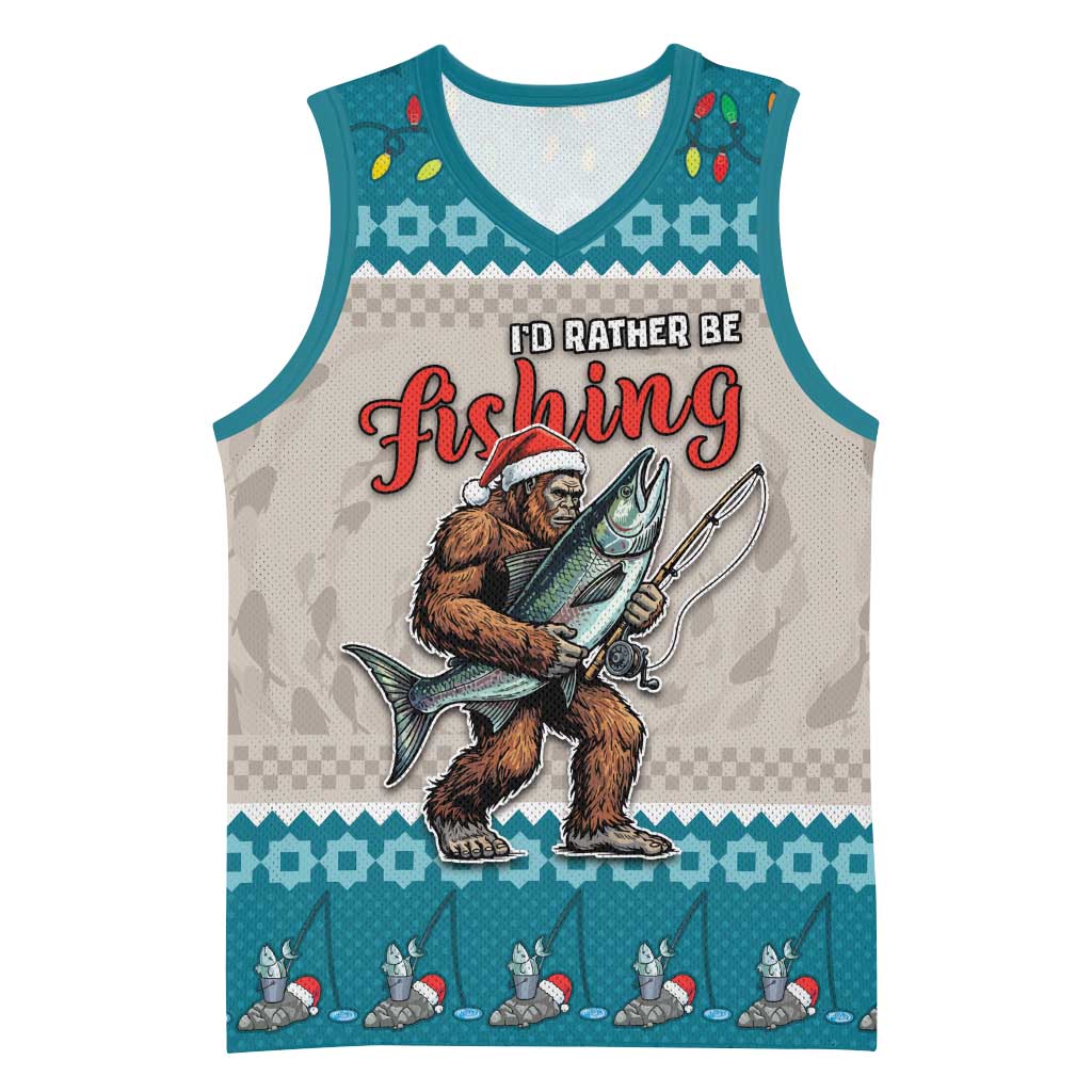 Bigfoot Fishing Christmas Basketball Jersey Funny Style - Wonder Print Shop
