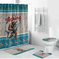 Bigfoot Fishing Christmas Bathroom Set Funny Style - Wonder Print Shop