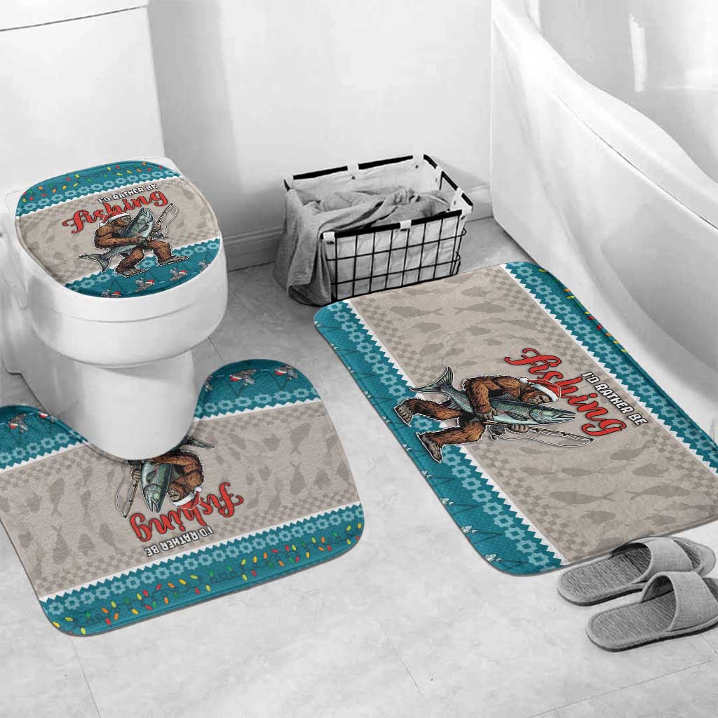 Bigfoot Fishing Christmas Bathroom Set Funny Style - Wonder Print Shop