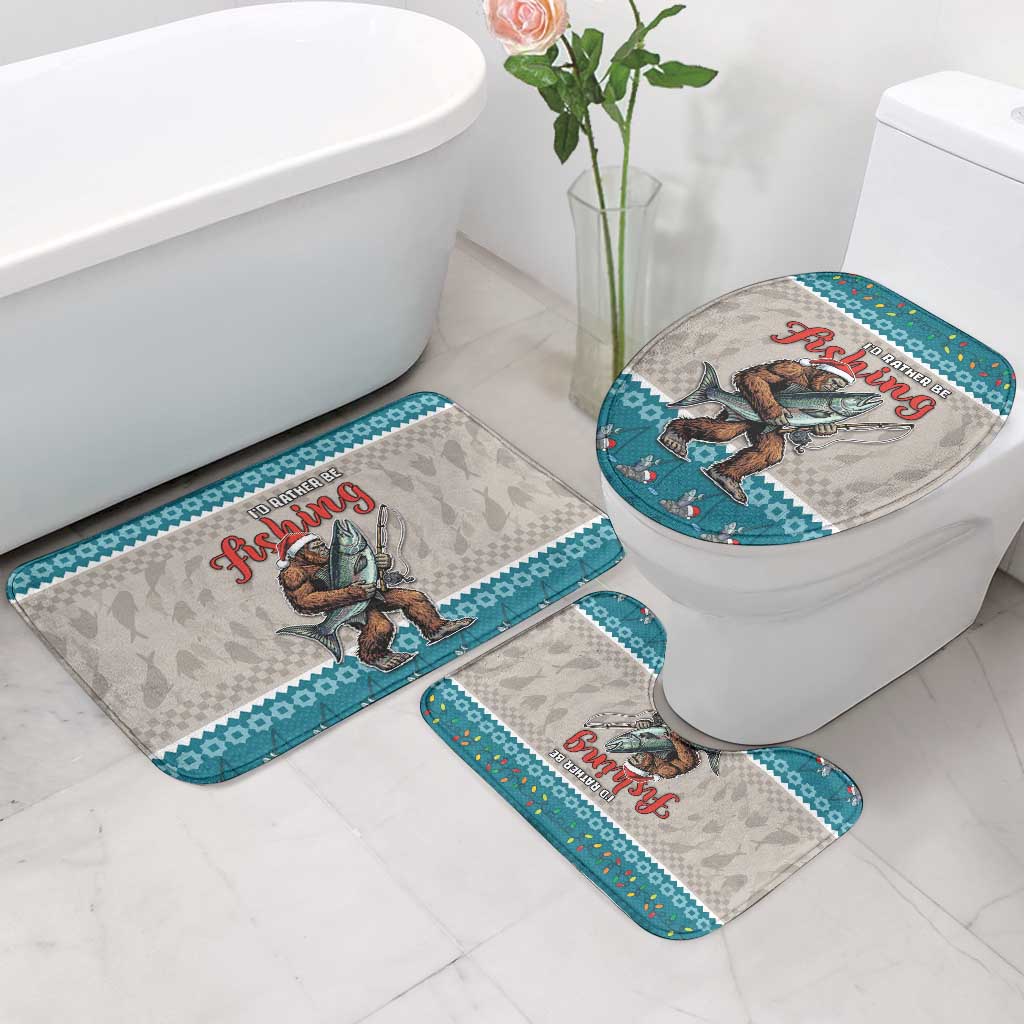 Bigfoot Fishing Christmas Bathroom Set Funny Style - Wonder Print Shop