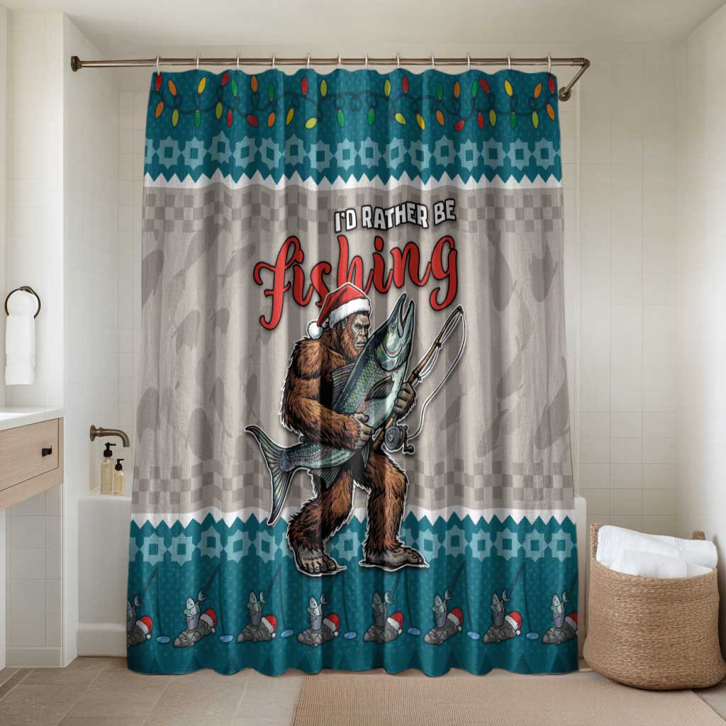 Bigfoot Fishing Christmas Bathroom Set Funny Style - Wonder Print Shop