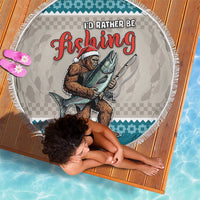 Bigfoot Fishing Christmas Beach Blanket Funny Style - Wonder Print Shop