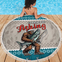 Bigfoot Fishing Christmas Beach Blanket Funny Style - Wonder Print Shop