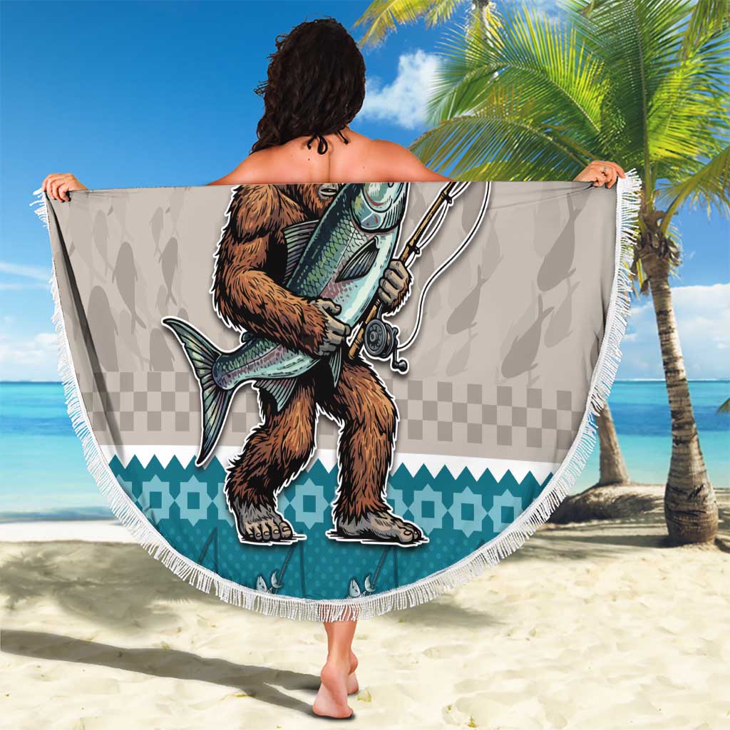 Bigfoot Fishing Christmas Beach Blanket Funny Style - Wonder Print Shop