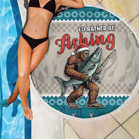 Bigfoot Fishing Christmas Beach Blanket Funny Style - Wonder Print Shop