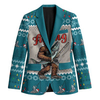 Bigfoot Fishing Christmas Blazer Funny Style - Wonder Print Shop
