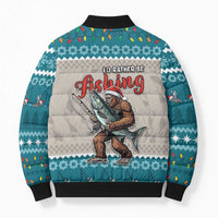 Bigfoot Fishing Christmas Bomber Puffer Jacket Funny Style - Wonder Print Shop