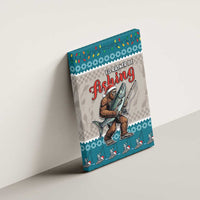 Bigfoot Fishing Christmas Canvas Wall Art Funny Style - Wonder Print Shop