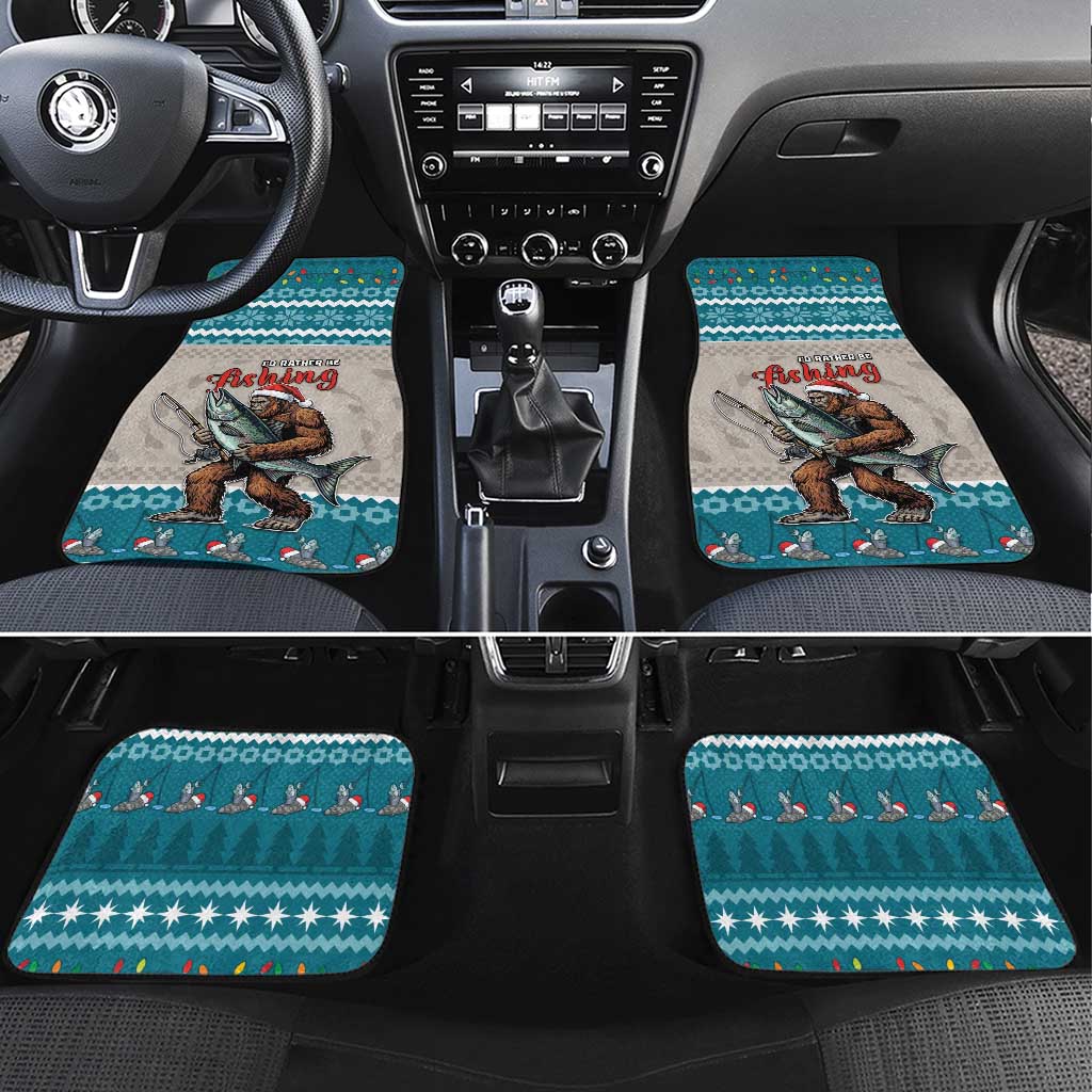 Bigfoot Fishing Christmas Car Mats Funny Style - Wonder Print Shop