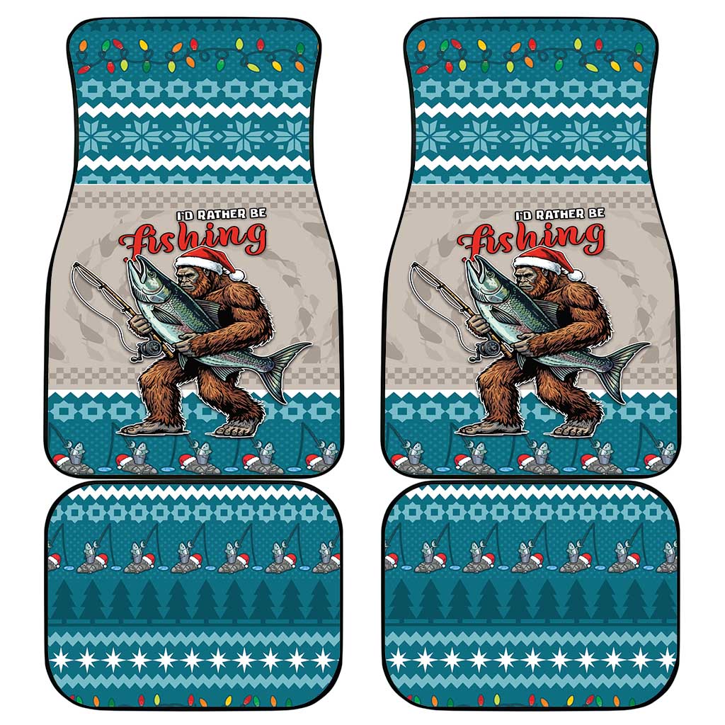 Bigfoot Fishing Christmas Car Mats Funny Style - Wonder Print Shop