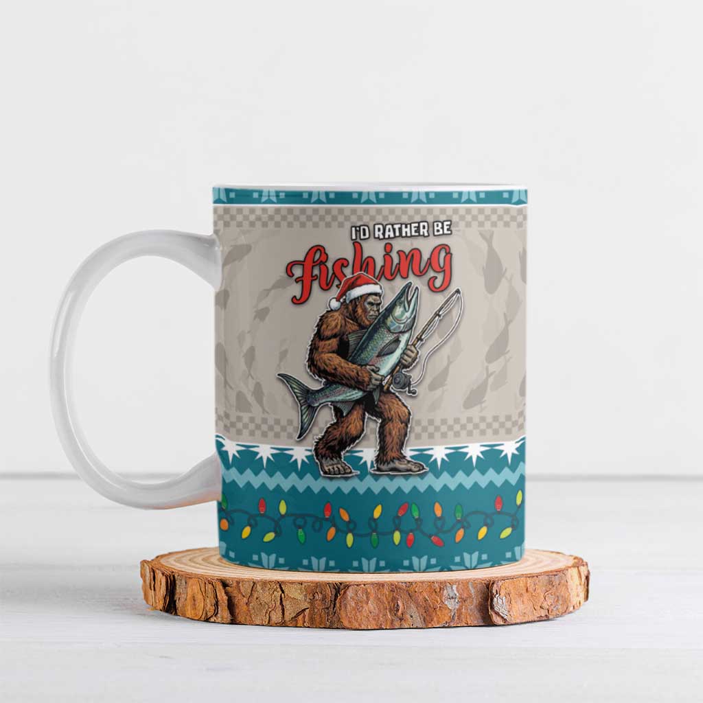 Bigfoot Fishing Christmas Ceramic Mug Funny Style - Wonder Print Shop