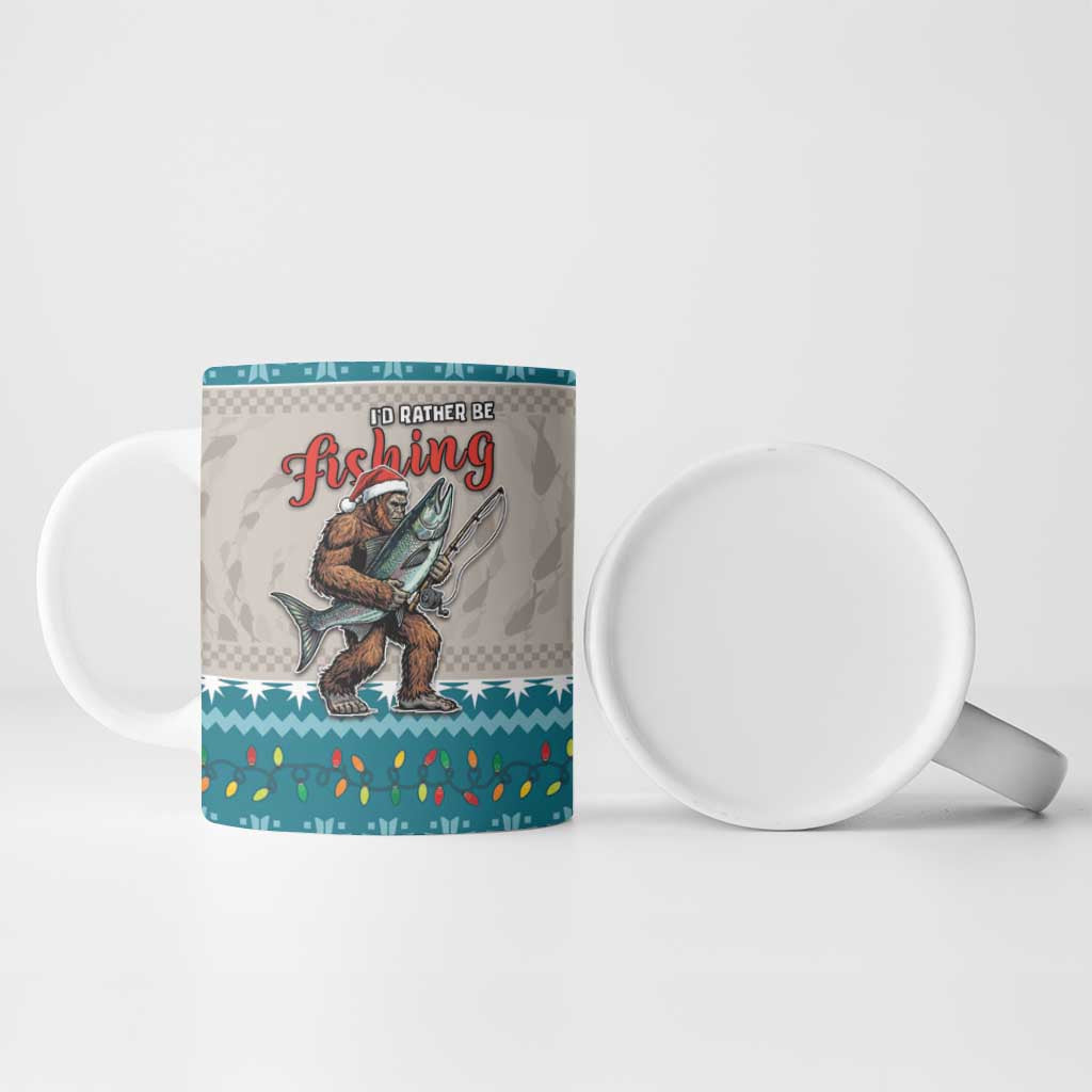 Bigfoot Fishing Christmas Ceramic Mug Funny Style - Wonder Print Shop