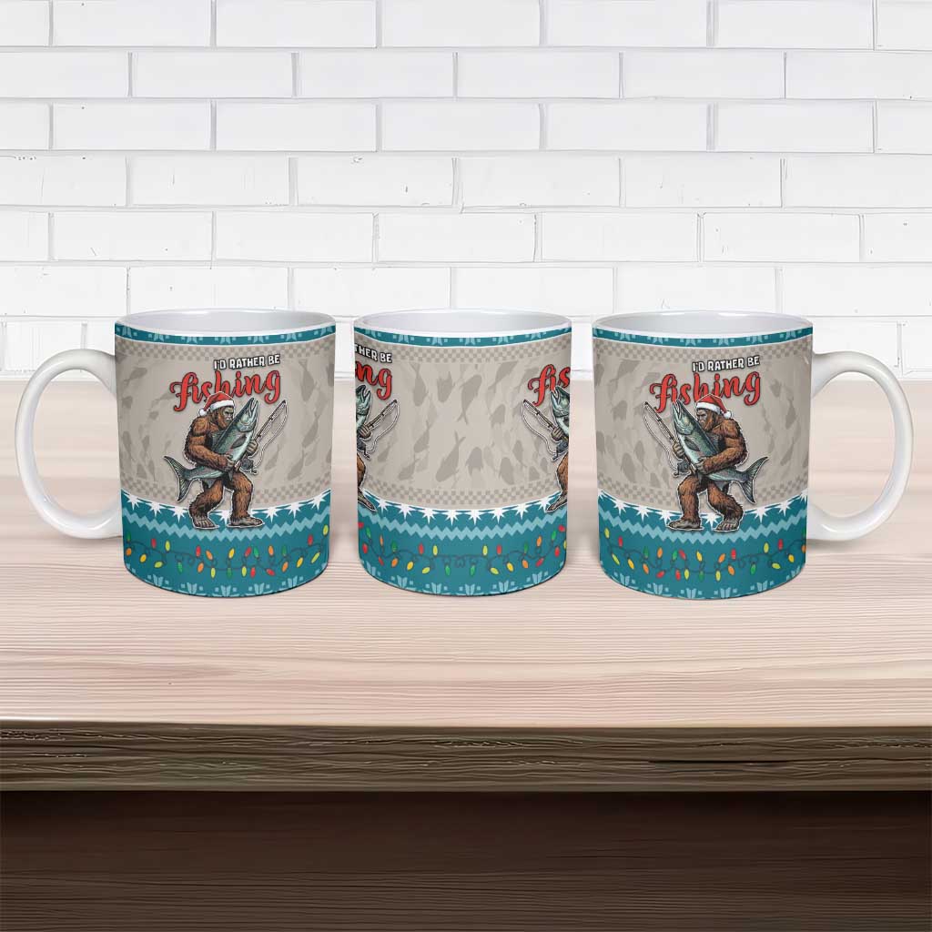 Bigfoot Fishing Christmas Ceramic Mug Funny Style - Wonder Print Shop