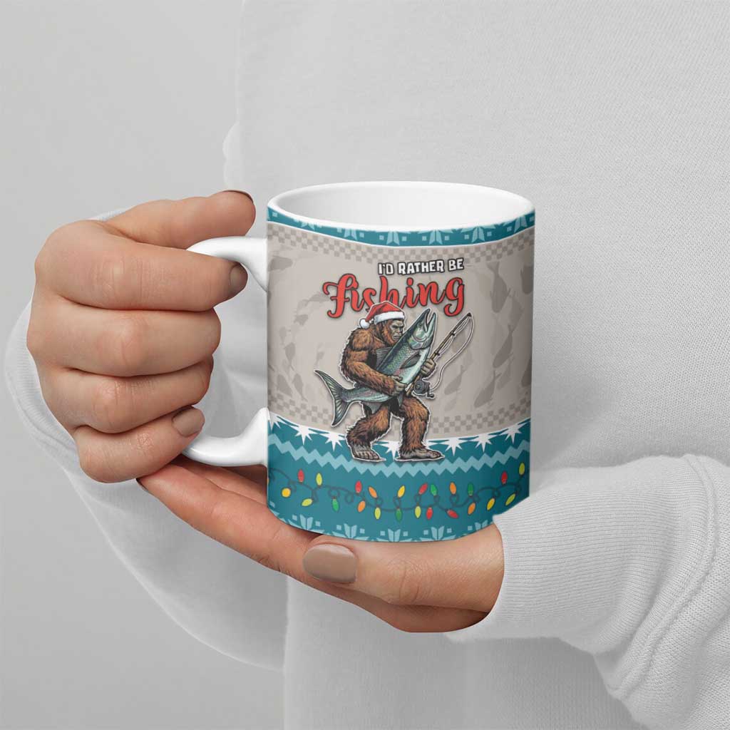 Bigfoot Fishing Christmas Ceramic Mug Funny Style - Wonder Print Shop