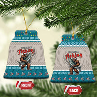 Fishing Christmas Ceramic Ornament Bigfoot Xmas Funny Style - Wonder Print Shop