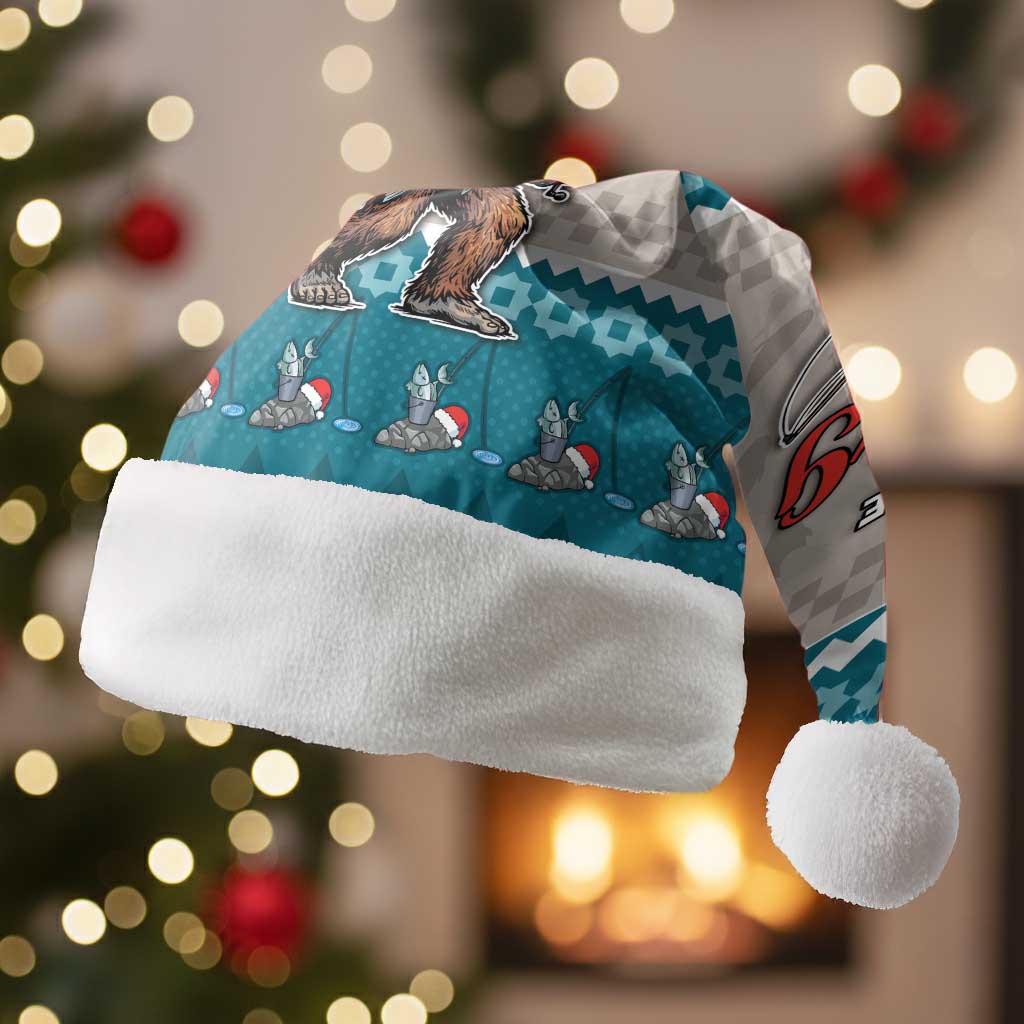 Fishing Christmas Santa Hat Bigfoot Xmas Funny Style - Wonder Print Shop