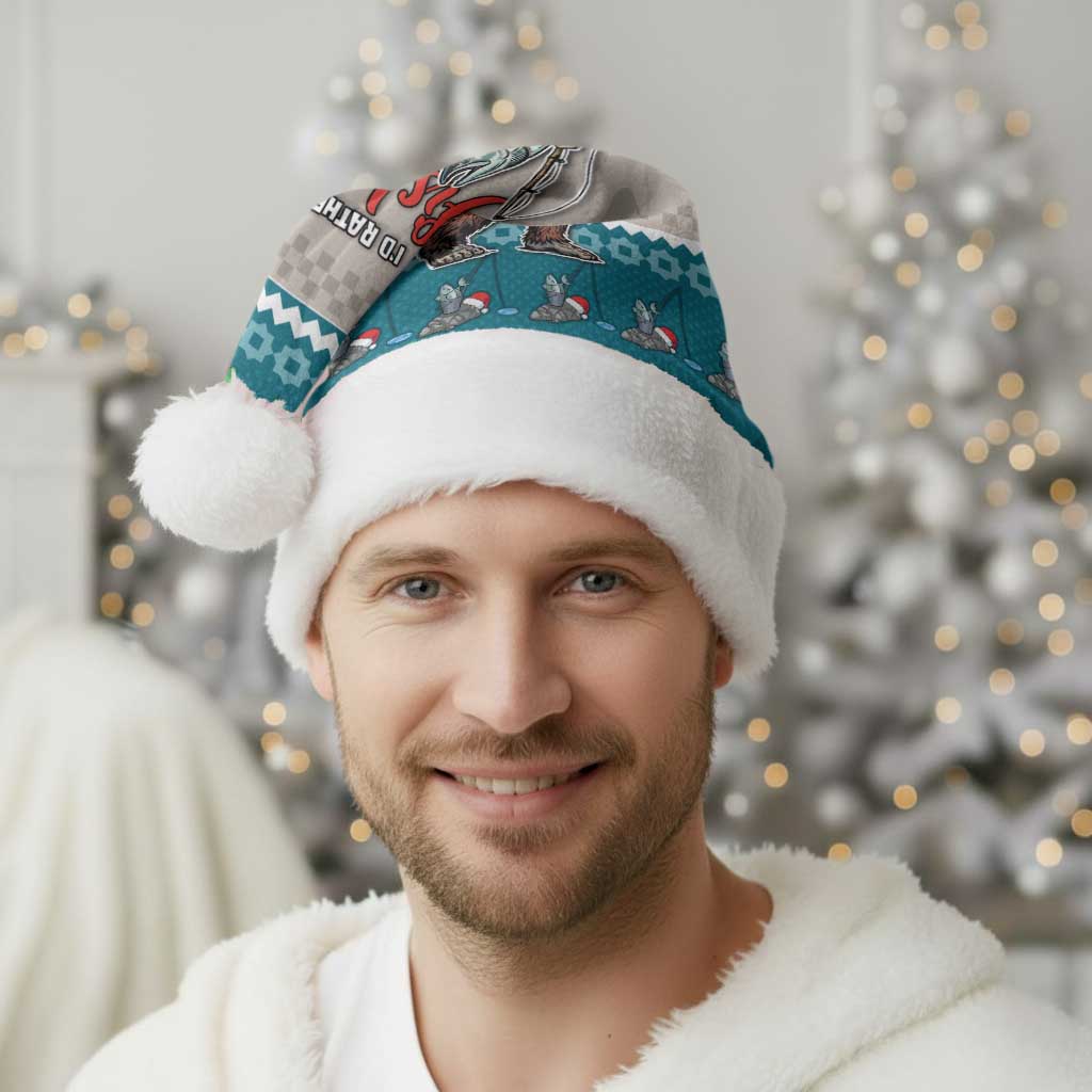 Fishing Christmas Santa Hat Bigfoot Xmas Funny Style - Wonder Print Shop