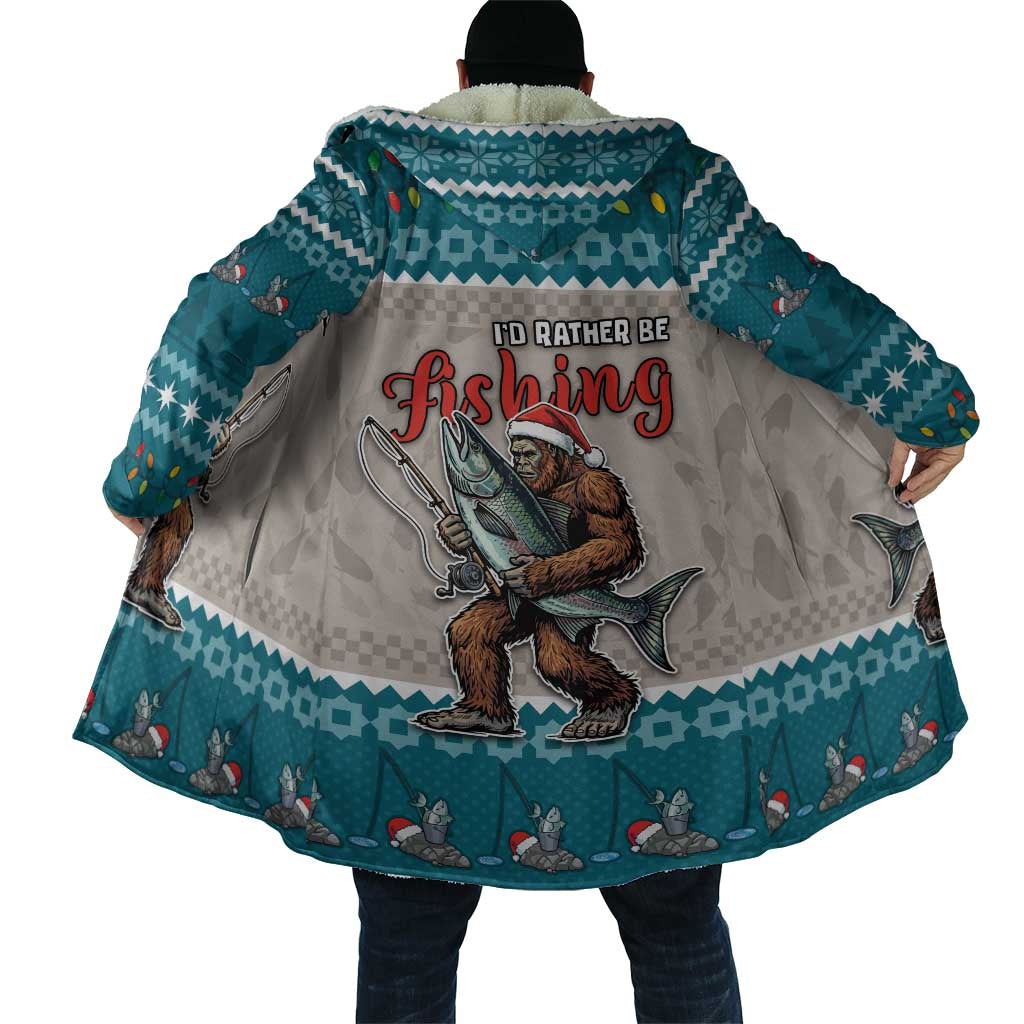 Bigfoot Fishing Christmas Cloak Funny Style - Wonder Print Shop