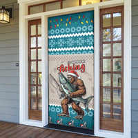 Bigfoot Fishing Christmas Door Cover Funny Style - Wonder Print Shop