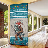 Bigfoot Fishing Christmas Door Cover Funny Style - Wonder Print Shop