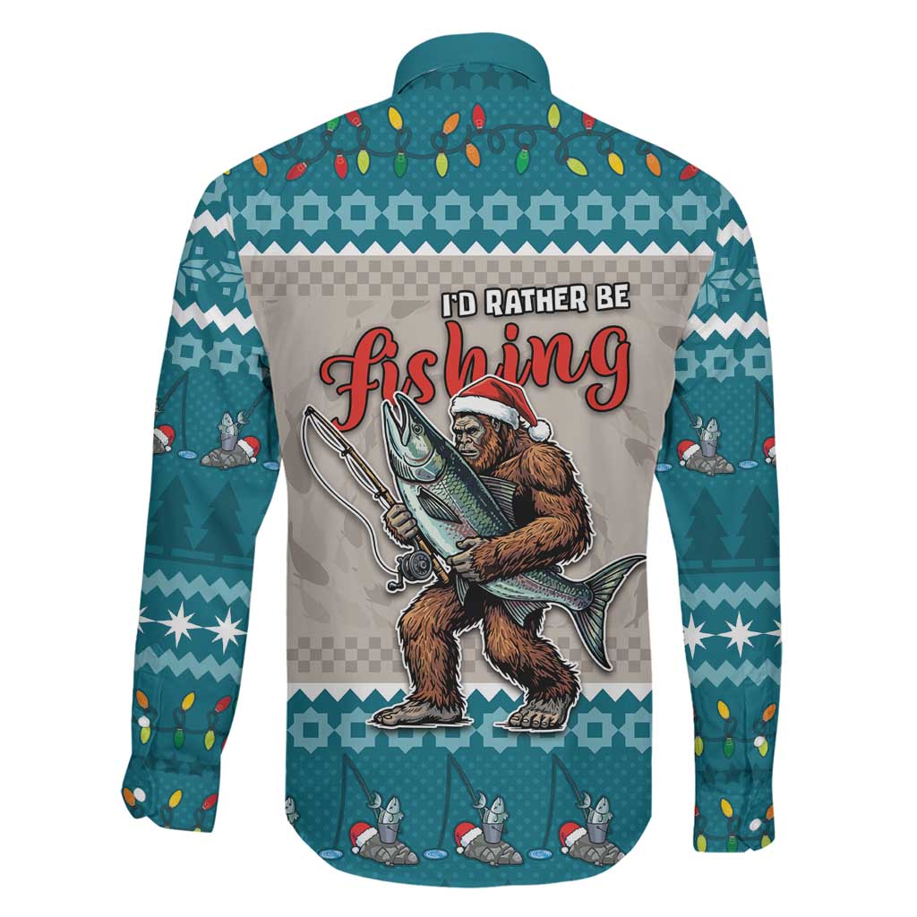 Bigfoot Fishing Christmas Family Matching Mermaid Dress and Hawaiian Shirt Funny Style - Wonder Print Shop