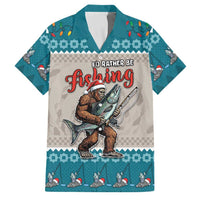 Bigfoot Fishing Christmas Family Matching Off The Shoulder Long Sleeve Dress and Hawaiian Shirt Funny Style - Wonder Print Shop