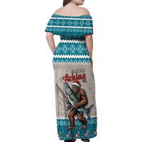 Bigfoot Fishing Christmas Family Matching Off Shoulder Maxi Dress and Hawaiian Shirt Funny Style - Wonder Print Shop