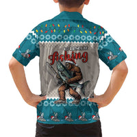 Bigfoot Fishing Christmas Family Matching Off Shoulder Short Dress and Hawaiian Shirt Funny Style - Wonder Print Shop