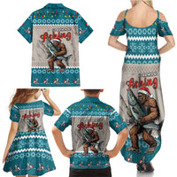 Bigfoot Fishing Christmas Family Matching Summer Maxi Dress and Hawaiian Shirt Funny Style - Wonder Print Shop