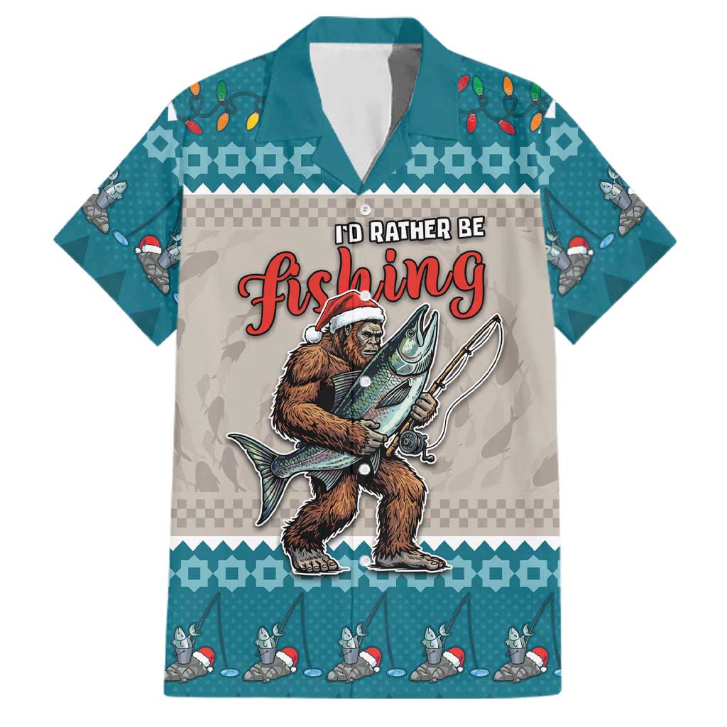 Bigfoot Fishing Christmas Family Matching Summer Maxi Dress and Hawaiian Shirt Funny Style - Wonder Print Shop