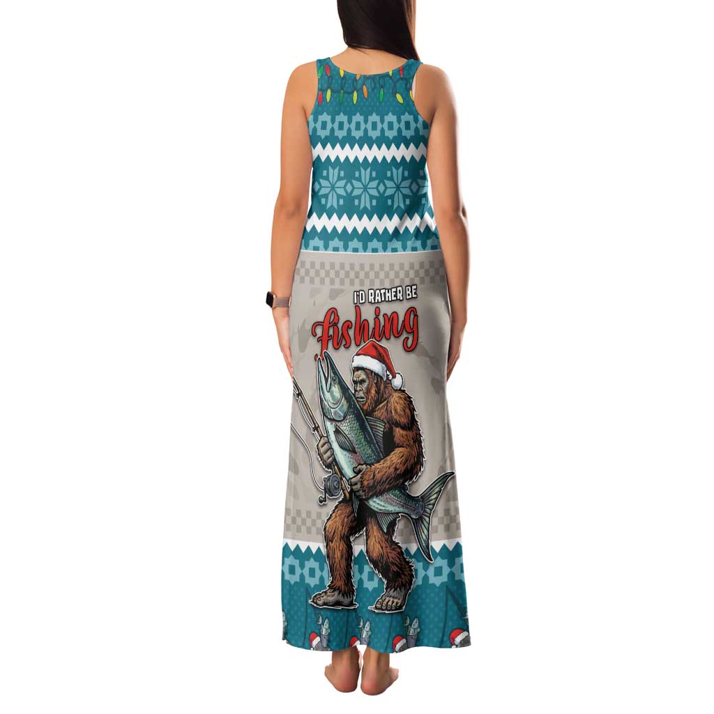 Bigfoot Fishing Christmas Family Matching Tank Maxi Dress and Hawaiian Shirt Funny Style - Wonder Print Shop