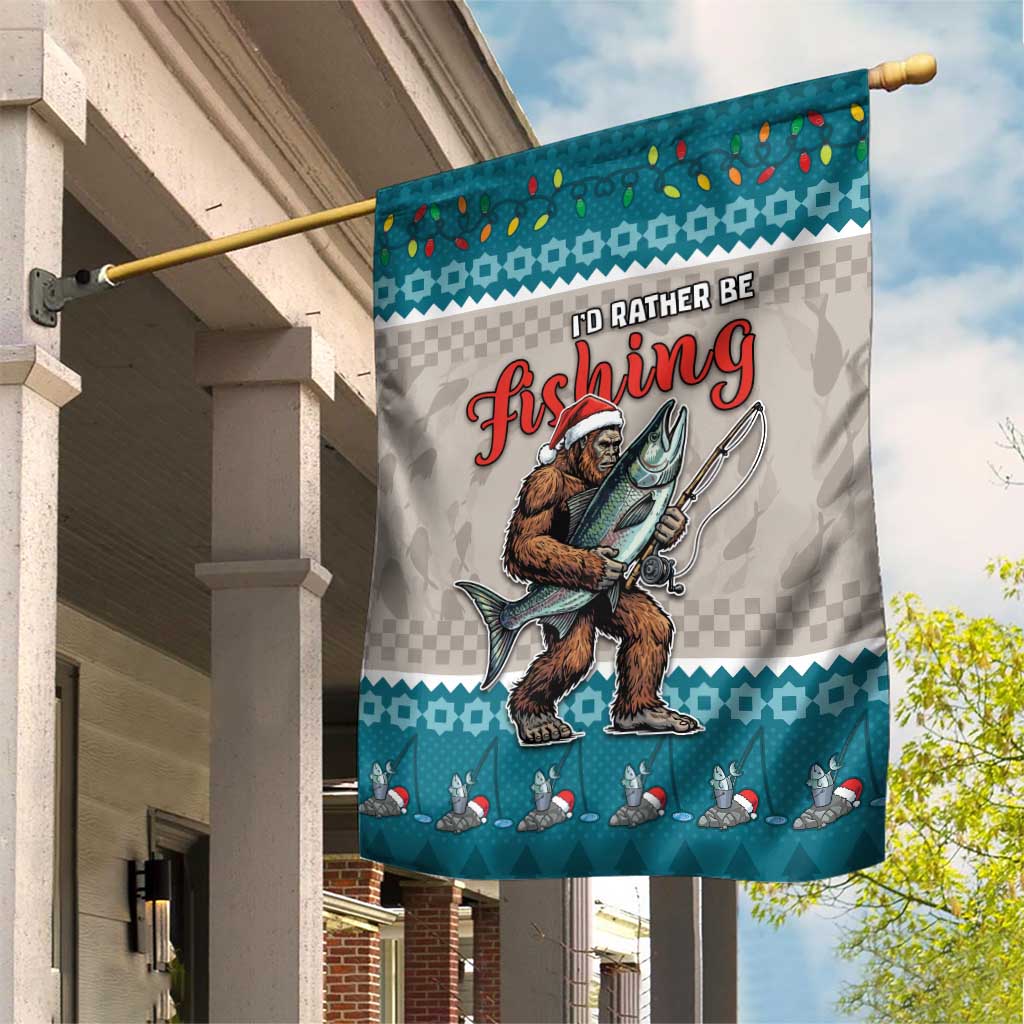 Bigfoot Fishing Christmas Garden Flag Funny Style - Wonder Print Shop