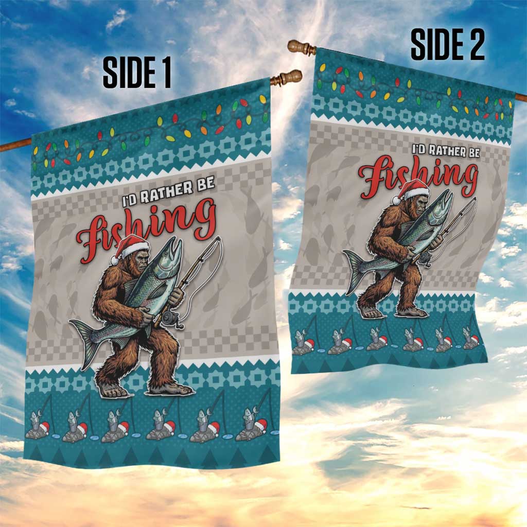 Bigfoot Fishing Christmas Garden Flag Funny Style - Wonder Print Shop