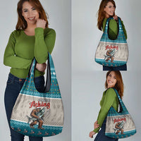 Bigfoot Fishing Christmas Grocery Bag Funny Style - Wonder Print Shop