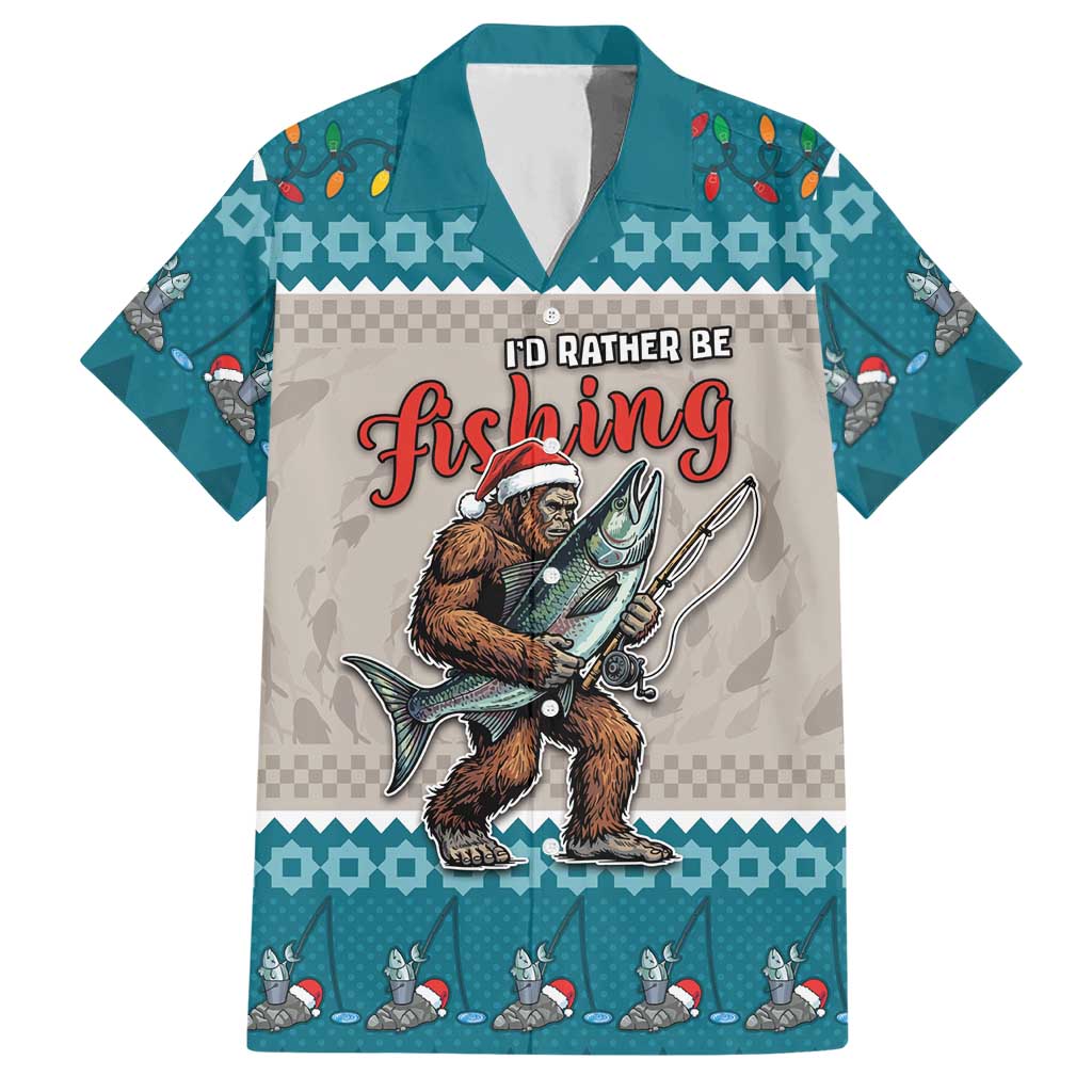 Bigfoot Fishing Christmas Hawaiian Shirt Funny Style - Wonder Print Shop
