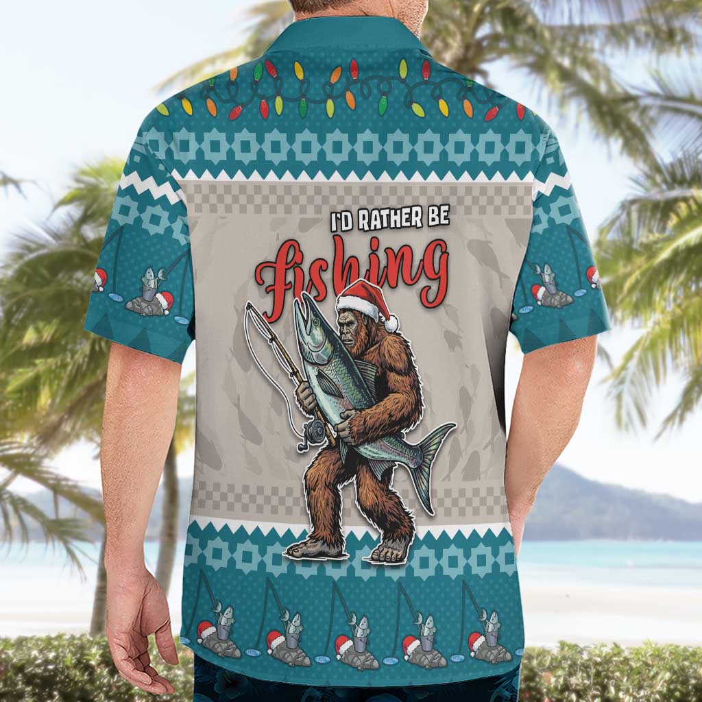 Bigfoot Fishing Christmas Hawaiian Shirt Funny Style - Wonder Print Shop
