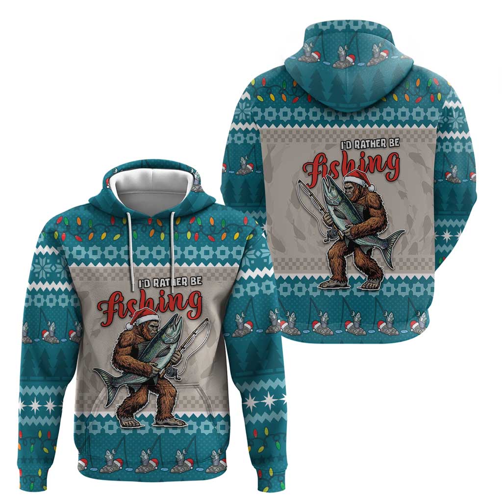 Bigfoot Fishing Christmas Hoodie Funny Style - Wonder Print Shop