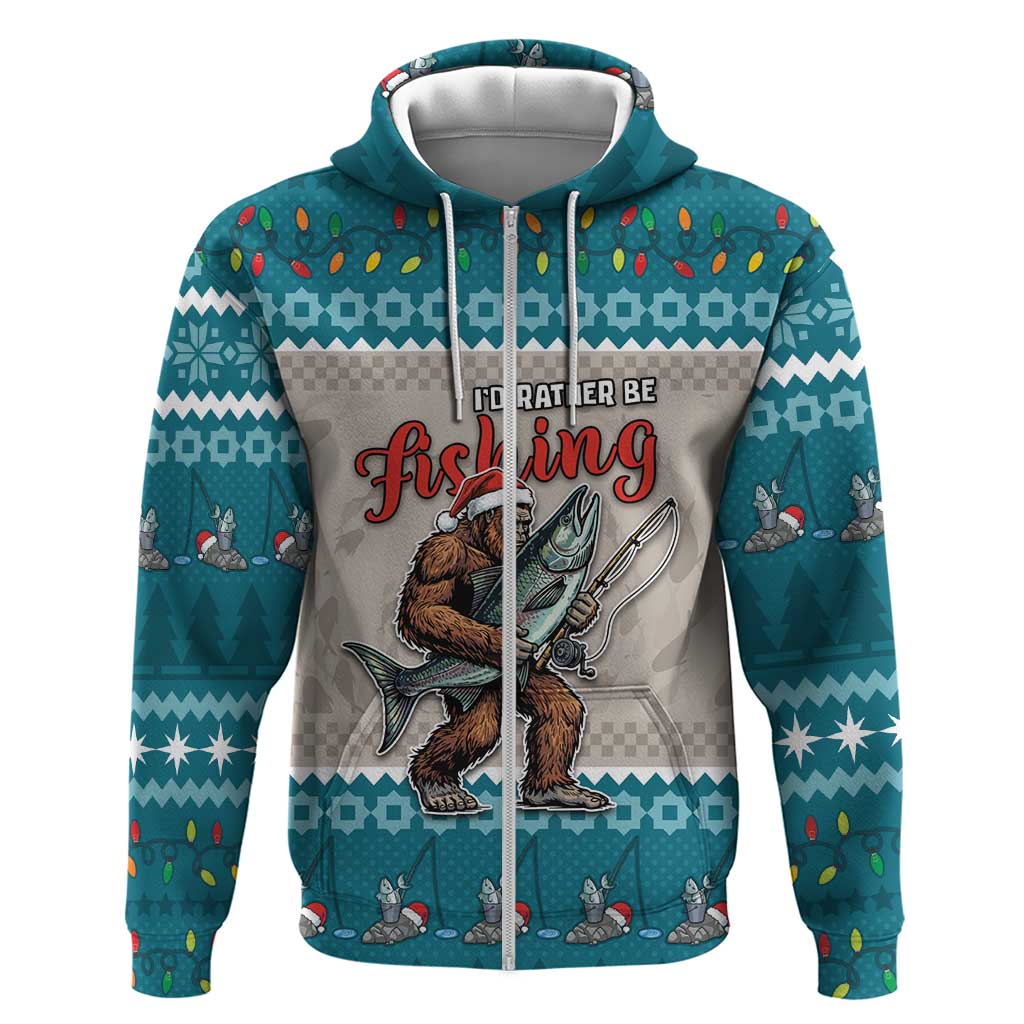 Bigfoot Fishing Christmas Hoodie Funny Style - Wonder Print Shop