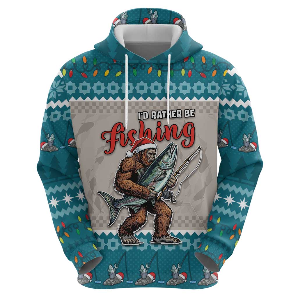 Bigfoot Fishing Christmas Hoodie Funny Style - Wonder Print Shop