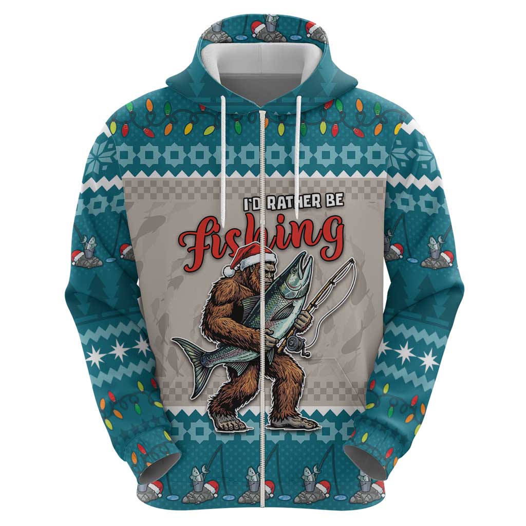 Bigfoot Fishing Christmas Hoodie Funny Style - Wonder Print Shop