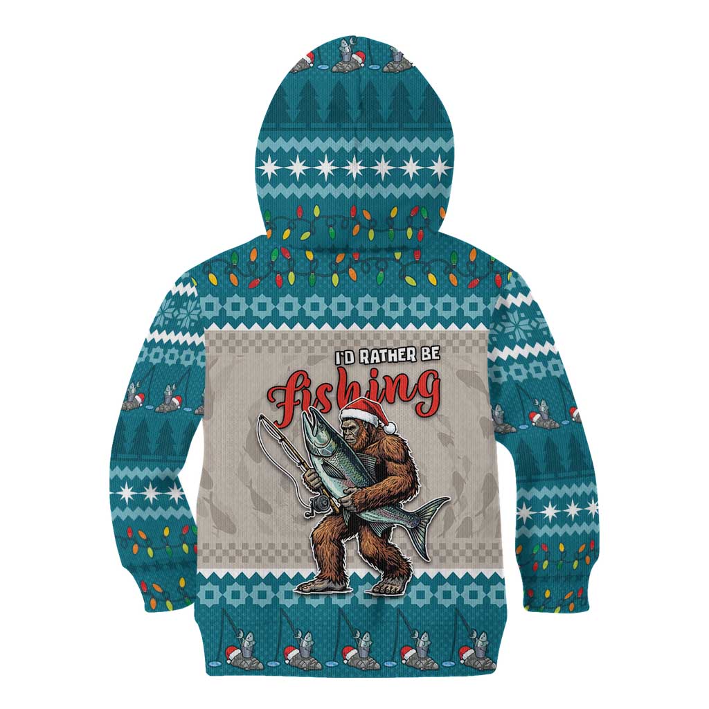 Bigfoot Fishing Christmas Kid Hoodie Funny Style - Wonder Print Shop