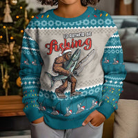 Fishing Christmas Kid Ugly Christmas Sweater Bigfoot Xmas Funny Style - Wonder Print Shop