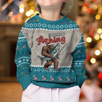 Fishing Christmas Kid Ugly Christmas Sweater Bigfoot Xmas Funny Style - Wonder Print Shop